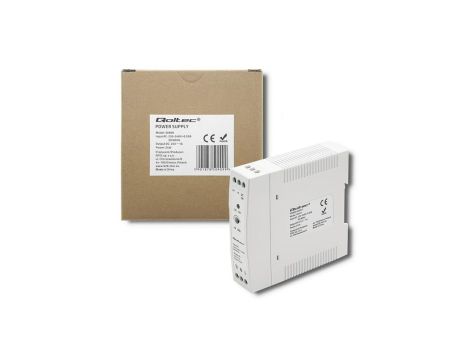 Qoltec Zasilacz na szynę DIN 24W 24V 1A Biały Slim