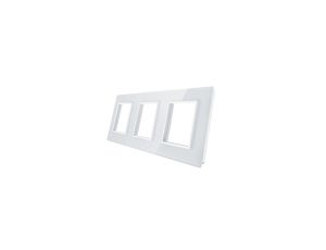 Livolo POTRÓJNA BIAŁA RAMKA SZKLANA 222 x 80mm Livolo-GPF-3-61