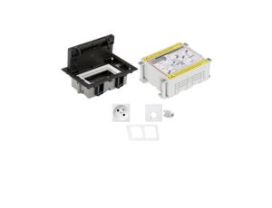KONTAKT SIMON FLOOR BOX puszka podłogowa 1x gniazdo pojedyncze z/u + 1x gniazdo RJ45 kat. 6 nieekranowane + kaseta do wylewki