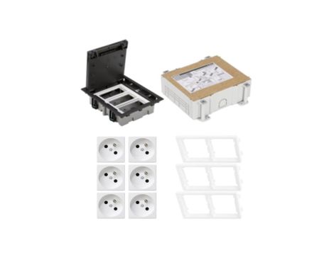 KONTAKT SIMON FLOOR BOX puszka podłogowa 6x gniazdo pojedyncze z/u + kaseta do wylewki