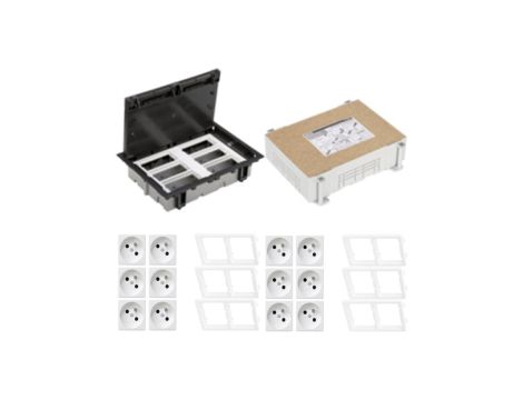 KONTAKT SIMON FLOOR BOX puszka podłogowa 12x gniazdo pojedyncze z/u + kaseta do wylewki
