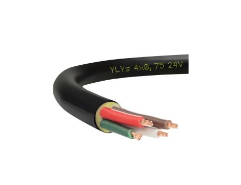 Przewód przyczepowy samochodowy YLYs 4x0,75 24V Elektrokabel /500m/