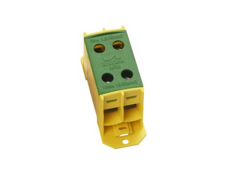 Złączka kablowa podwójna 50mm2 żółto-zielona