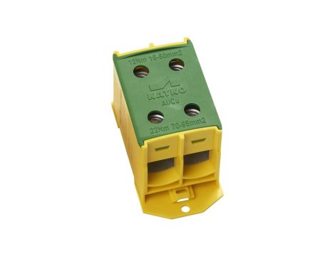 Złączka kablowa podwójna 95mm2 żółto-zielona