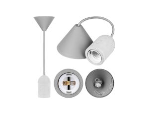 Lampa wisząca zwis sufitowy E27 betonowa szara