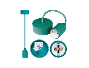 Lampa wisząca zwis sufitowy E27 silikonowa turkusowa