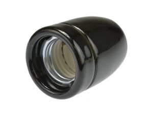 Oprawka żarówki E27 ceramiczna czarna