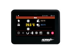 Panel dotykowy, 4,3” TFT LCD, pojemnościowy, montaż na płaskim podłożu, złącza stałe, kolor czarny