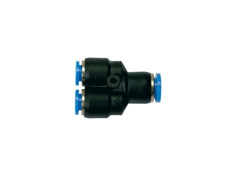 Trójnik pneumatyczny redukcyjny wtykowy typu Y do węża 1x8 mm, 2x4 mm, tworzywo sztuczne