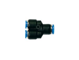 Trójnik pneumatyczny redukcyjny wtykowy typu Y do węża 1x8 mm, 2x6 mm, tworzywo sztuczne