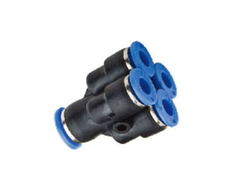 Rozgałęźnik pneumatyczny wtykowy typu Y, do węża fi 8 mm, 4x8 mm, tworzywo sztuczne