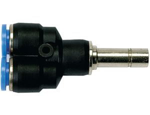 Rozdzielacz pneumatyczny do złącza wtykowego fi 12 mm na dwa odejścia 12 mm, tworzywo sztuczne