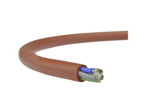 Kabel silikonowy SIHF 180C 300/500V 5x0,75 ciepłoodporny LSOH ceglasty linka TKD /100m/