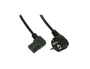 Kabel zasilający kątowy Akyga AK-PC-02A CCA 3x0.5mm CEE 7/7 / IEC C13 1.5 m