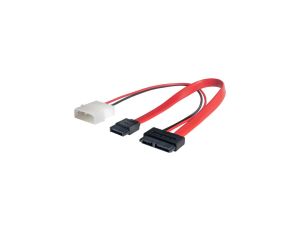 Adapter z kablem Akyga AK-CA-45 Slimline SATA (f) / data SATA (f) / Molex (m) 2x 20cm