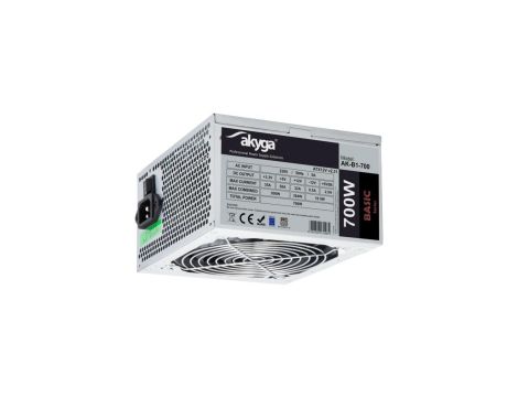 Zasilacz ATX 700W Akyga AK-B1-700 P4+4 2x PCI-E 6+2 pin 5x SATA 2x Molex PPFC FAN 12cm