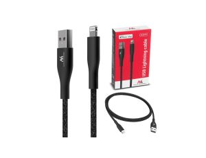 Kabel USB lightning MFi Apple (Made for iPhone / iPod / iPad) Maclean, 2.4A, 1m, czarny, MCE845B