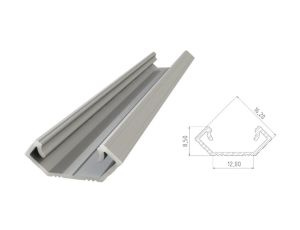 profil ALU kątowy 45st, anodowany srebrny, dł. 1000, max szer. taśmy 12mm