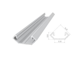 Profil ALU nawierzchniowy 16mm, Anodowany srebrny, dł 1000mm, max szer tasmy 12mm