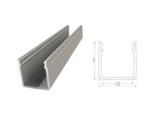 Profil ALU nawierzchniowy 16mm, Anodowany srebrny, dł 2020mm, max szer tasmy 12mm