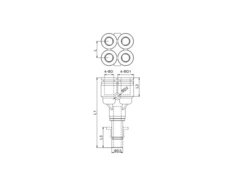 Rozgałęźnik pneumatyczny wtykowy typu Y wtyk 10 mm pod wąż fi 4x6 mm