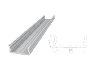 Profil ALU nawierzchniowy 6,1mm, surowe aluminium, dł. 1000mm, max. szer. taśmy 12mm