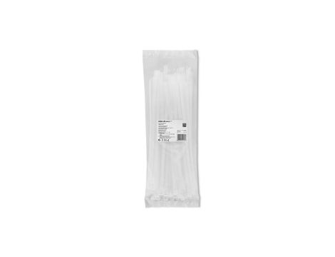 Qoltec Opaski zaciskowe wielorazowe/trytki 7.2*300mm Nylon66 UV Białe