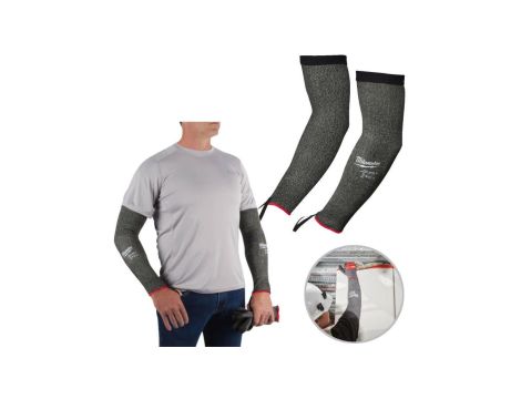 Rękawy robocze elastyczne odporne na przecięcia poziom ochrony 5/E o długości 45cm MILWAUKEE