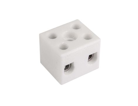 Złączka gwintowa porcelanowa 6mm 2 tory biała z 1 otworem montażowym CPO-10A-2P 80013516 /20szt./