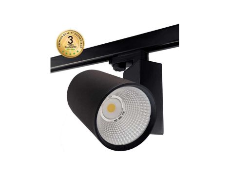Projektor LED na szynę 40W 4100lm 3000K/ciepła IP20 z adapterem 3-fazowym czarna SPOTEO TRACK B 40W 45 WW GXTR111