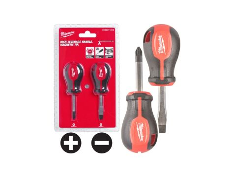 Zestaw wkrętaków krótkich PZ2x45 + SL6,5x45 MILWAUKEE