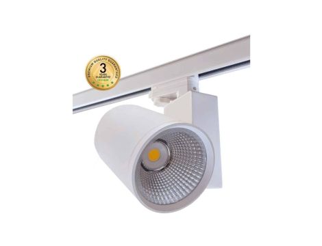 Projektor LED na szynę 20W 2100lm 3000K/ciepła IP20 z adapterem 3-fazowym biała SPOTEO TRACK W 20W 45 WW GXTR101