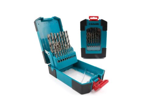 Wiertła do metalu HSS zestaw 19szt. 1-10mm wiertło - Schmith