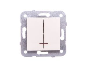 Karre Łącznik Świecznikowy 2-Grupowy Podświetlany, Kolor Krem / 90963750