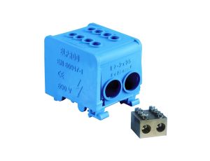 Blok rozdzieczy 1-torowy (3x16mm/3x16mm) LZ1*35/35 mocowanie na TS 35, niebieski 84169003