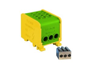 Odgałęźnik instalacyjny 1-torowy (3x16mm/3x16mm) LZ1*16/16/16 mocowanie na TS 35, żółto-zielony 84170009