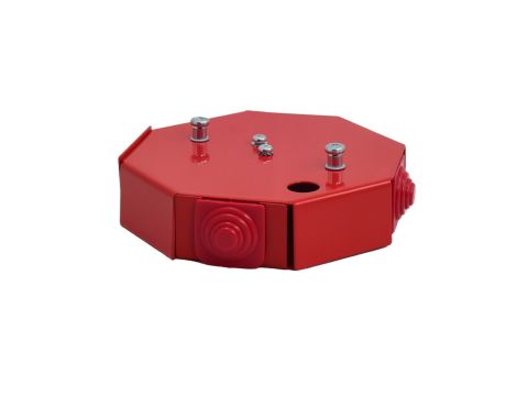 Puszka przeciwpożarowa PIP-1AN B3x2x4 ośmiokątna, E90, z bezpiecznikiem 0,375A, wymiary 115x28x123mm, czerwony 84621606