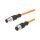 Kabel połączeniowy, 1,5 m, M12 żeński (gniazdo) 4-pinowy prosty, M12 męski (złącze) 4-pinowy prosty, VK15RF25