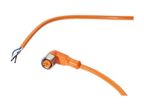 Kabel połączeniowy, 10m, M12 żeński (gniazdo) 4pin kątowy, Końcówka wolna, 4x0,25mm, PVC, VKA0A332