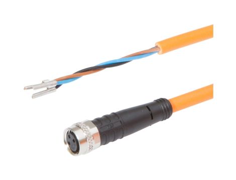 Kabel połączeniowy, 10m, M8 żeński (gniazdo) 3pin prosty, Końcówka wolna, 3x0,25mm, VKA0R075