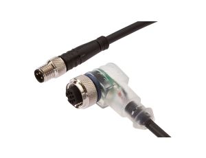 Kabel połączeniowy, 3m, M12 żeński (gniazdo) 3-PIN kątowy, M8 męski (złącze) 3-PIN prosty, VK300F62