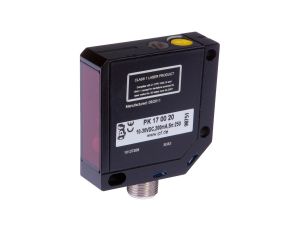 Laserowy czujnik kontrastu, 50x50x15mm, Sn: 0-250, 12-30VDC, 4-20mA, złącze M12 4-PIN, PK170020