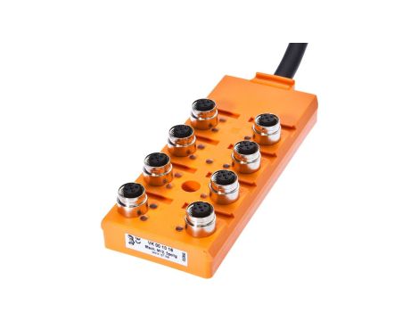Rozdzielacz, 30x152x60mm, 10-30V DC, 8x M12 5pin, Stały rozdzielacz kablowy / podłączona linia magistralna, VK001016