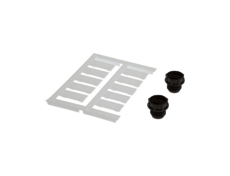 Materiał etykietujący, etykieta, 2,6x20x9 mm, plastik, 10 tabliczek znamionowych, 2 zaślepki, AV000135