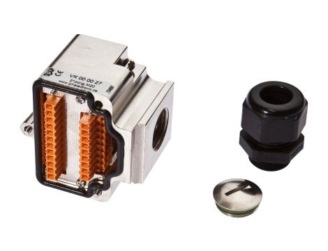Łącznik, kątowy, do samodzielnego montażu, złącze śrubowe, M20 x 1,5, Ø10-14mm, 2A, VK000027