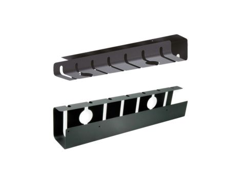 Organizator kabli sprzętowych montaż pod biurkowy 2x prowadnica 530x110x80mm czarny ROLINE