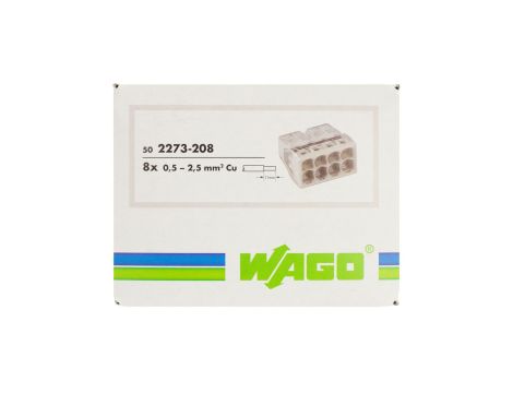 Szybkozłączka 8x 0,5-2,5mm2 na drut 450V/24A ORYGINALNA 50szt. 2273-208