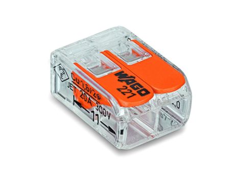 Szybkozłączka 2x 0,2-4,0mm2 uniwersalna (na drut / na linkę) 450V/32A ORYGINALNA 100szt. 221-412