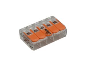 Szybkozłączka 5x 0,2-4,0mm2 uniwersalna (na drut / na linkę) 450V/32A ORYGINALNA woreczek 10szt. 221-415