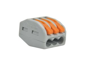 Szybkozłączka 3x 0,08-4,0mm2 uniwersalna (na drut / na linkę) 400V/32A ORYGINALNA woreczek 10szt. 222-413